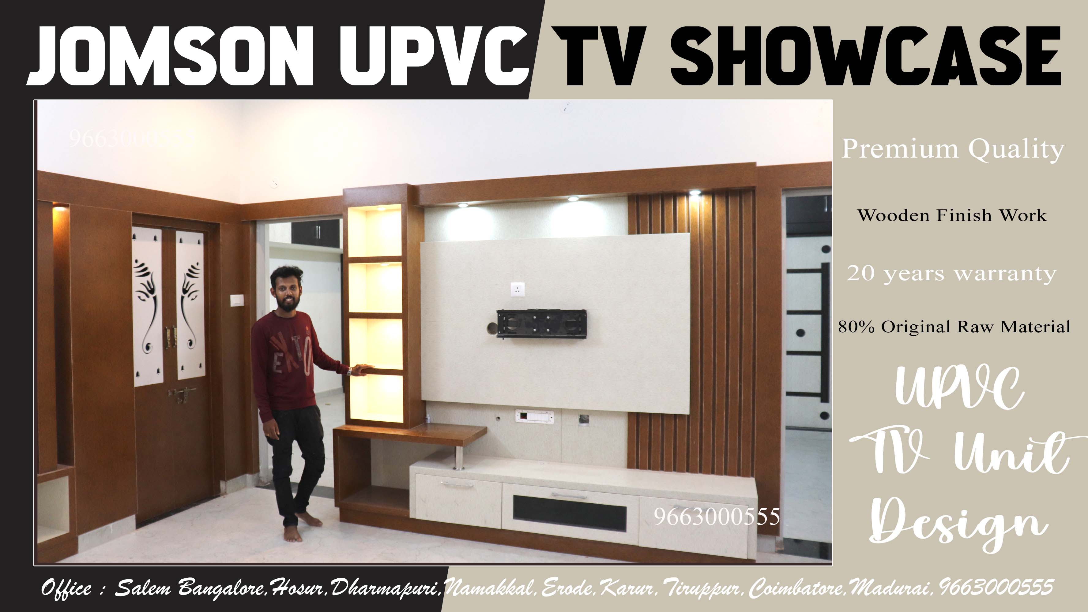 upvc tv showcase design